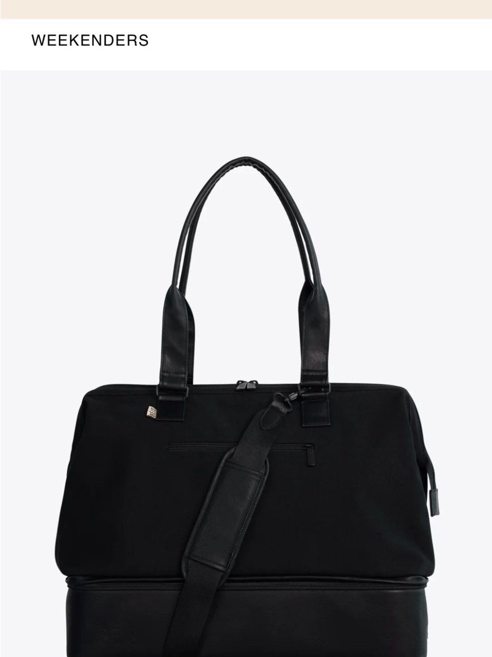 Black Beis Weekender Tote Bag - carry strap not included